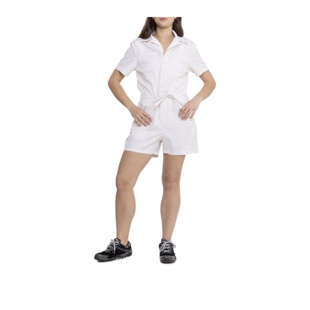 Flylow Around Town Romper Women’s XL Tusk Short Sleeve Stretch Travel One-Piece